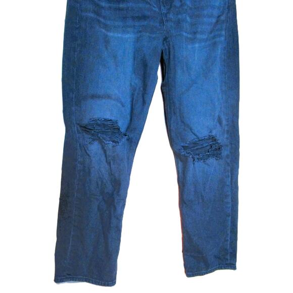 American Eagle Women Jeans Black Straight Leg Distressed Ripped Pockets Size 10 - Picture 3 of 6